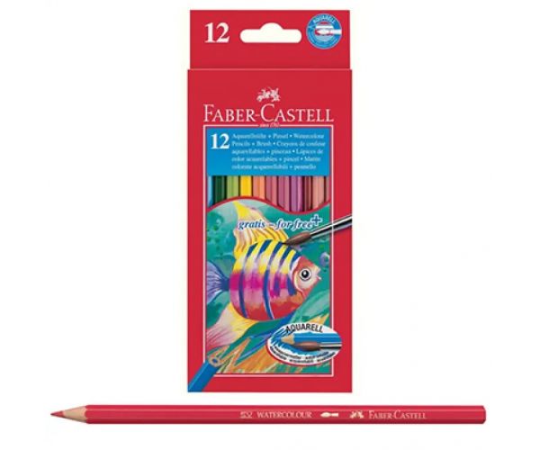Faber-Castell: Aquarell set creioane colorate 12 bucăţi + 1 pensulă