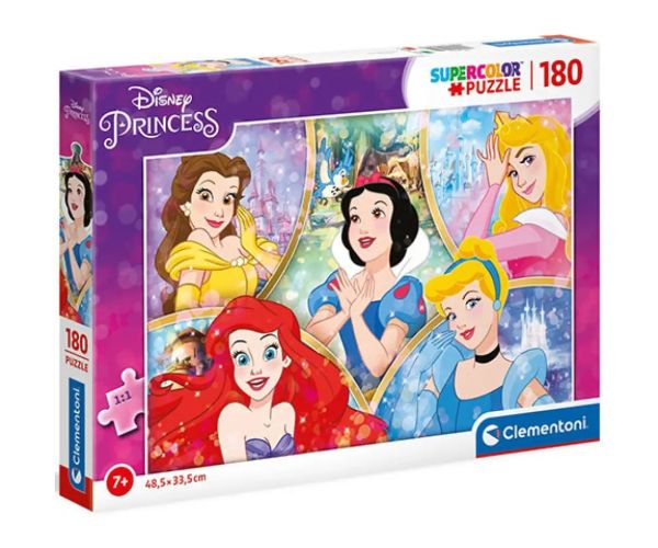 Puzzle Supercolor 180 de piese Prințesele Disney - Clementoni