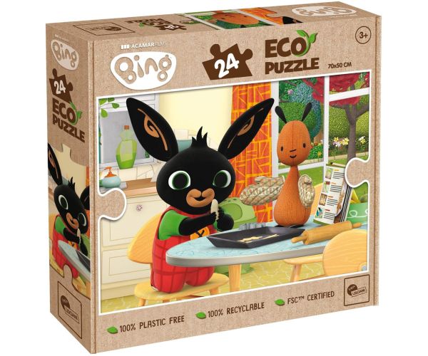 Bing și Flop fac prăjituri puzzle Eco 24 piese 70x50cm - Lisciani