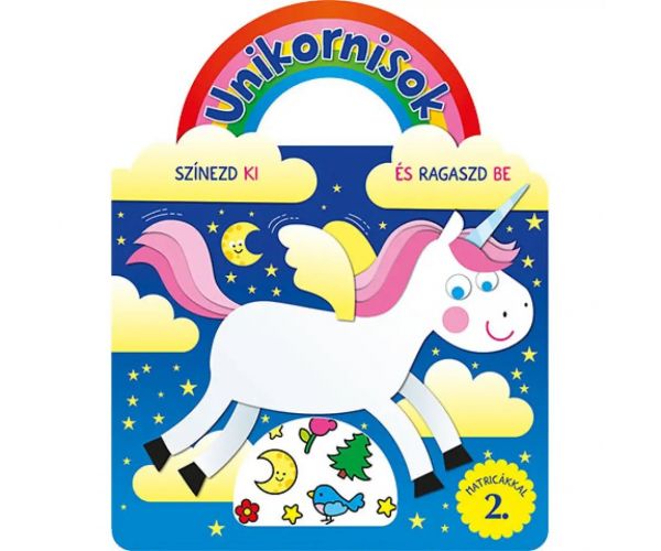 Unicorn - Colorează și lipește cu autocolante 2. caiet de activități