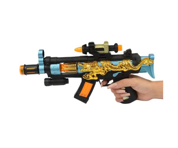 Super Weapons: Mitralieră cu model dragon, lumină și sunet 33cm
