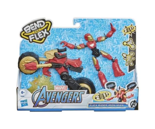 Figură de motor Bend and Flex Rider Iron Man Avengers - Hasbro