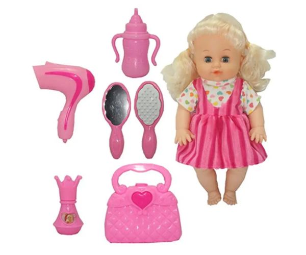 Dorina 38cm păpușă face pipi cu set de coafor, cu accesorii și efecte de sunete