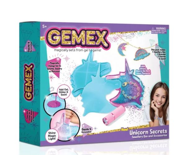 Gemex: Set de creație bijuterii cu cap de unicorn din gel cu pietre prețioase