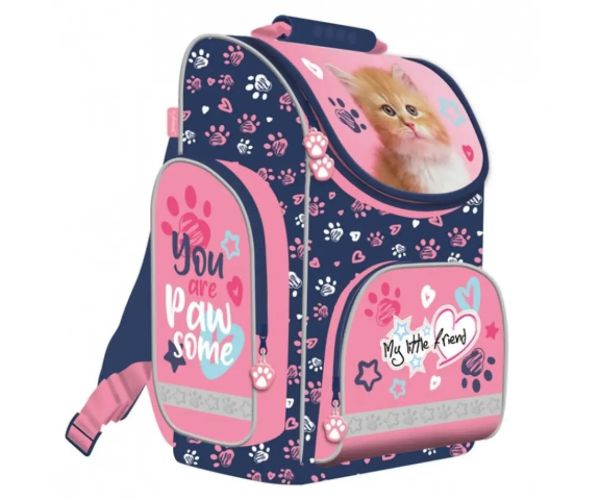 My Little Friend pisică rucsac, ghiozdan anatomic roz 35x27x16cm