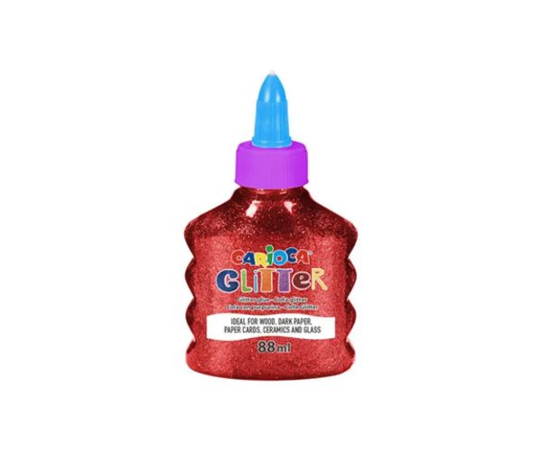 Lipici lichid strălucitor spark culoare roșu 88ml - Carioca