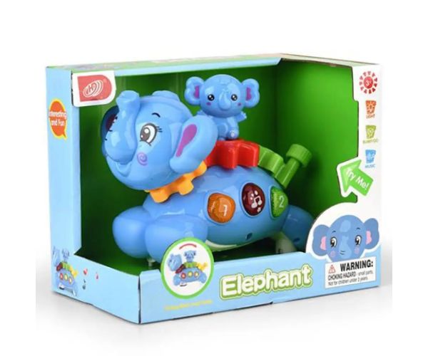 Elefant legănător jucărie de baby cu efecte de sunete și lumini