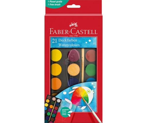 Faber-Castell: Acuarelă 21 bucăți set cu discuri de 30mm