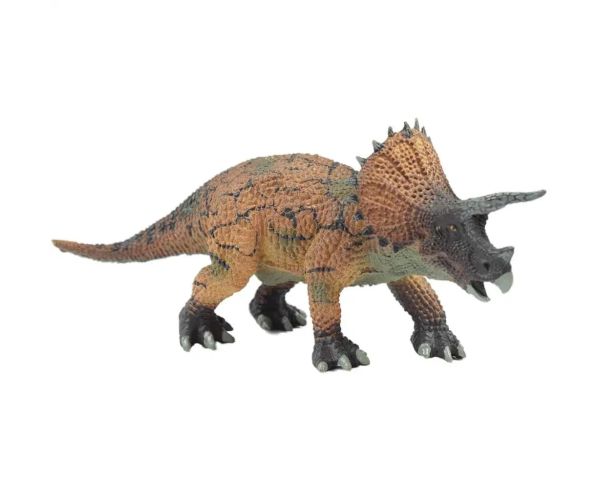 Dino World: Figurina de dinozaur Triceratops bogat detaliată, de 16 cm, în ambalaj decorativ