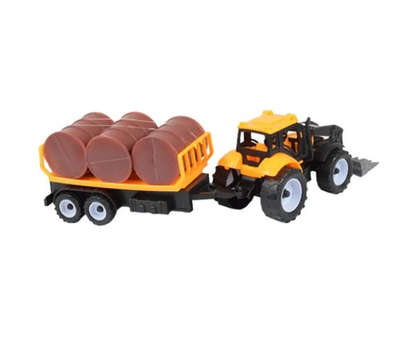 Engineering Truck: Set tractor cu remorcă și butoaie de ulei 28cm