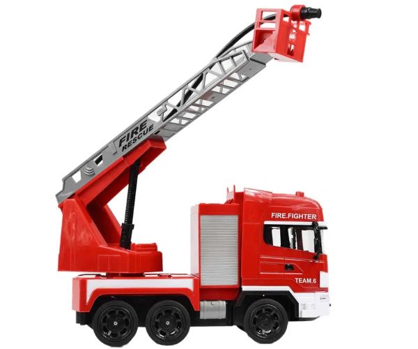 Masina de pompieri cos ridicator telecomandă RC cu tun de apă scară 1/24 27 MHz 30cm
