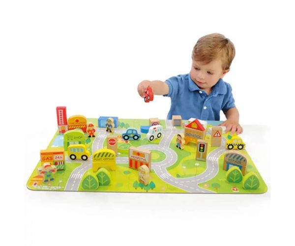 Molto: Nature City Bloks lemn jucărie de construcție 79 bucăți set