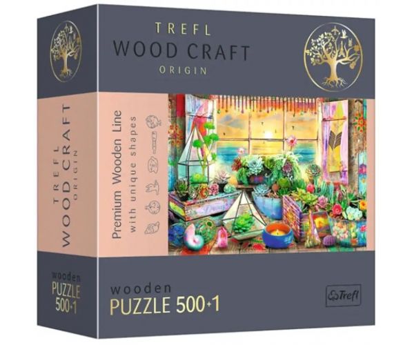 Wood Craft: Casa de vacanta pe litoral lemn puzzle 500+1 bucăți - Trefl