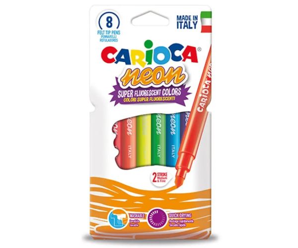 Set de 8 markere fluorescente de culoare neon - Carioca