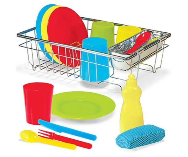 Set de joacă cu ustensile de gătit și suport de scurgere - Melissa & Doug