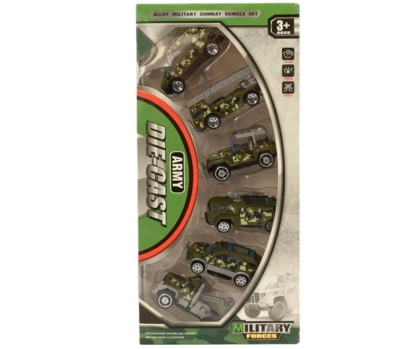 Army Die-Cast: Set de 6 bucăți mașini militare