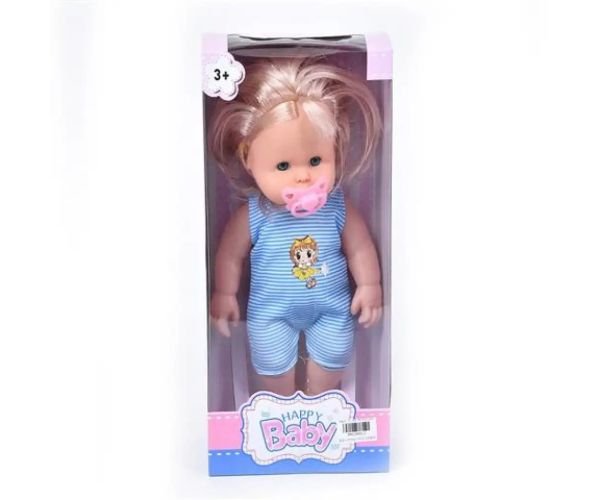 Păpușă blondă cu sunete și suzetă 35cm