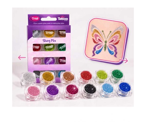 Tytoo: Shiny Mix – Set de sclipici strălucitor de 12 bucăți