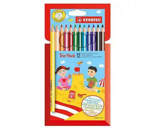 Stabilo: Trio Thick set de creioane colorate triunghiulare groase 12 bucăți