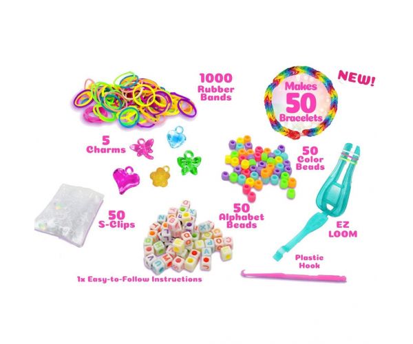 WeCool: Set pentru crearea brățărilor DIY cu elastice și mărgele, într-un recipient tip pahar.