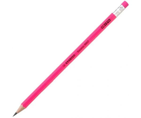 Stabilo: Swano neon roz roz radier grafit creion HB