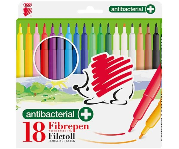 ICO: Rainbow Antibacterial set 18 bucăți marker