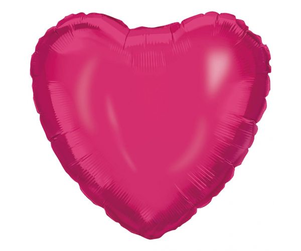 Balon din folie în formă de inimă – fucsia 46cm