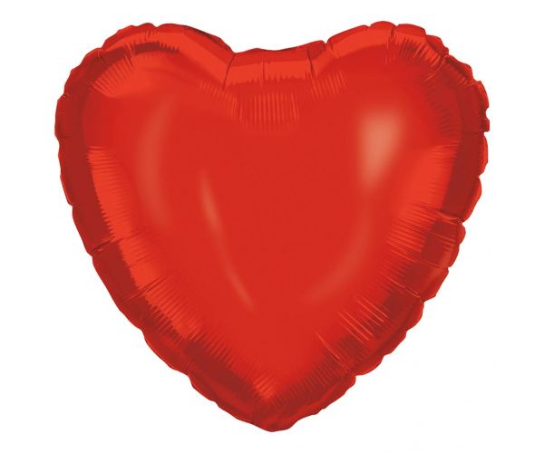 Balon din folie în formă de inimă – roșu 46cm
