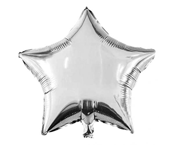 Balon din folie în formă de stea – argintiu 46cm