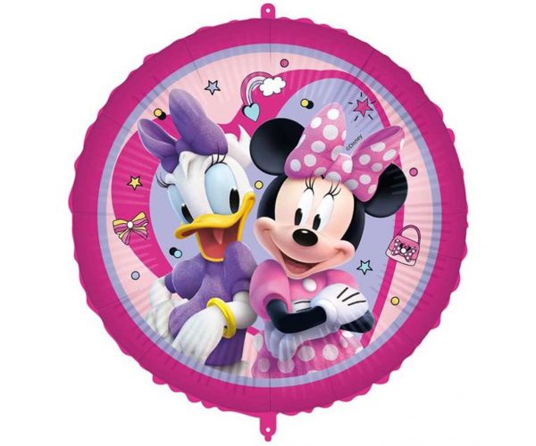 Minnie egér és Daisy mintás rózsaszín fólia lufi 46cm