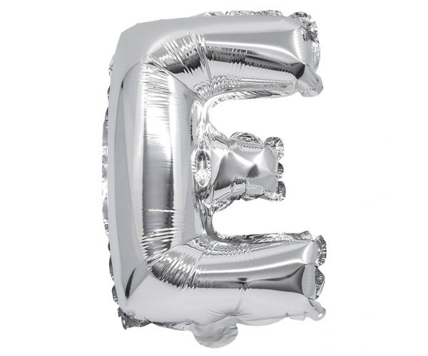 Balon folie în formă de literă argintie - Litera E 32cm