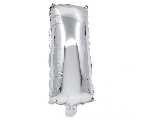 Balon folie în formă de literă argintie - litera I 32cm