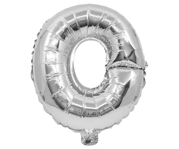 Balon folie în formă de literă argintie - litera O 32cm