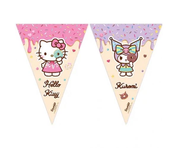 Banner de petrecere Hello Kitty și Kuromi 200 cm