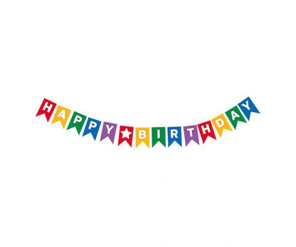 Banner de petrecere cu inscripția Happy Birthday, 230 cm