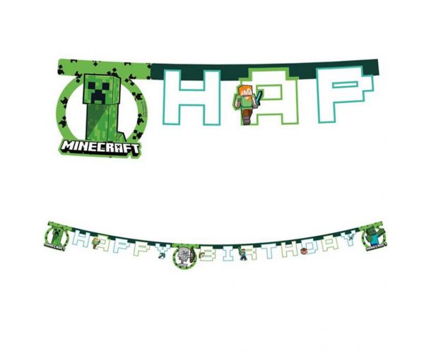 Minecraft mintás party banner 200cm