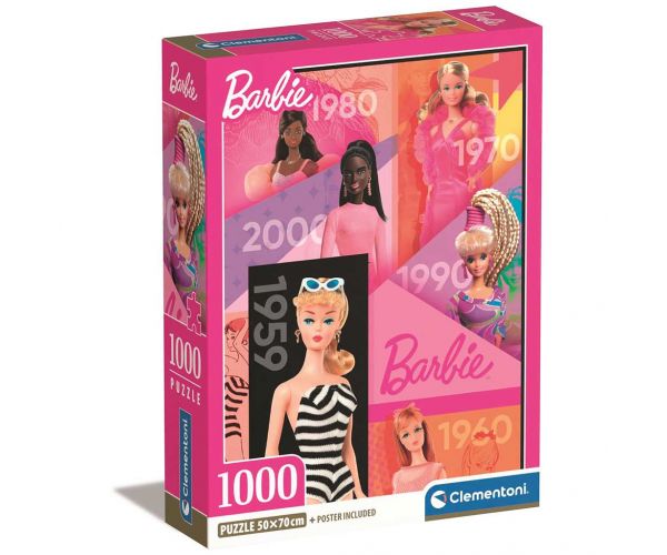 Barbie 65 év 1000db-os Compact puzzle 50x70cm - Clementoni