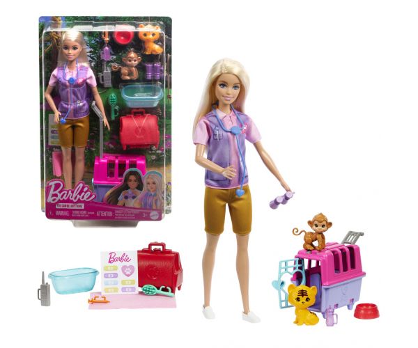 Barbie: Carieră de salvator de animale sălbatice cu accesorii - Mattel