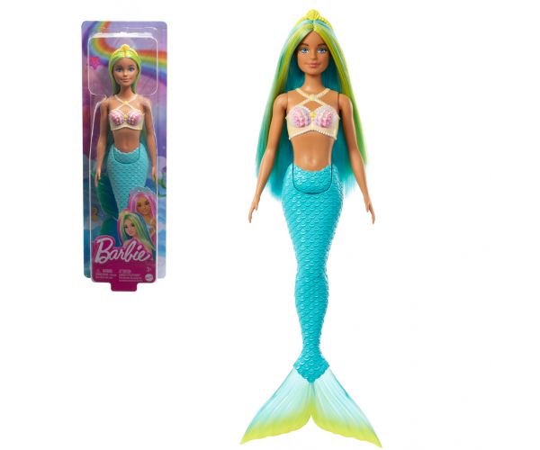 Barbie Dreamtopia: Păpușă Sirenă cu păr albastru și coadă de sirenă - Mattel
