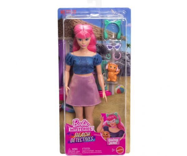Barbie Mysteries: Detectivii de la plajă - Păpușa Daisy cu accesorii - Mattel