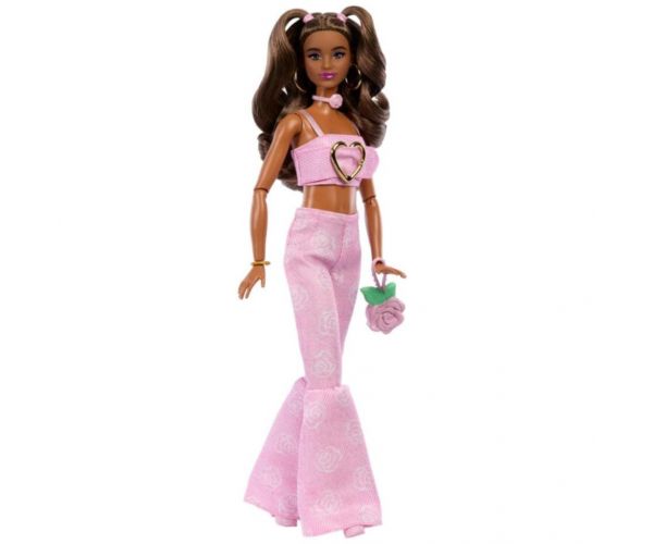 Barbie: Păpușă prietenă la modă în ținută cu model de trandafiri - Mattel