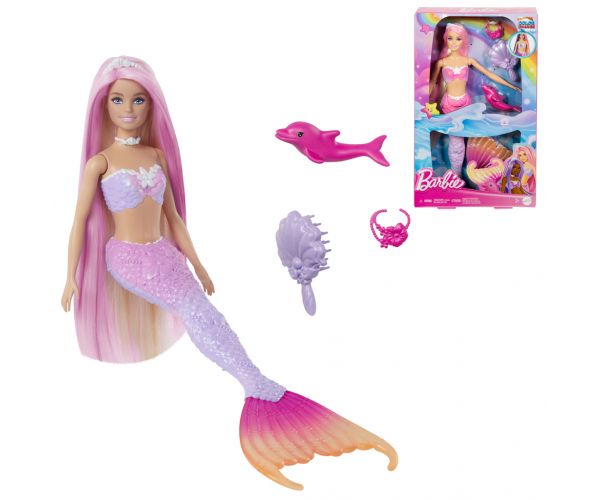Barbie: Păpușă sirena care își schimbă culoarea cu accesorii - Mattel