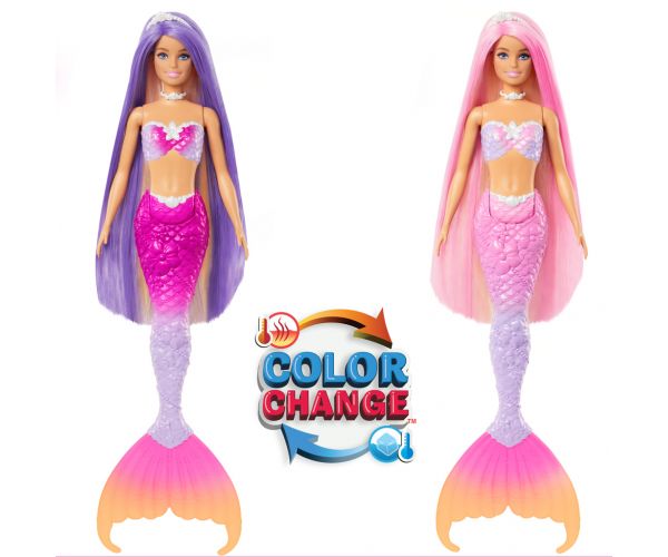 Barbie: Színváltós sellő baba kiegészítőkkel - Mattel