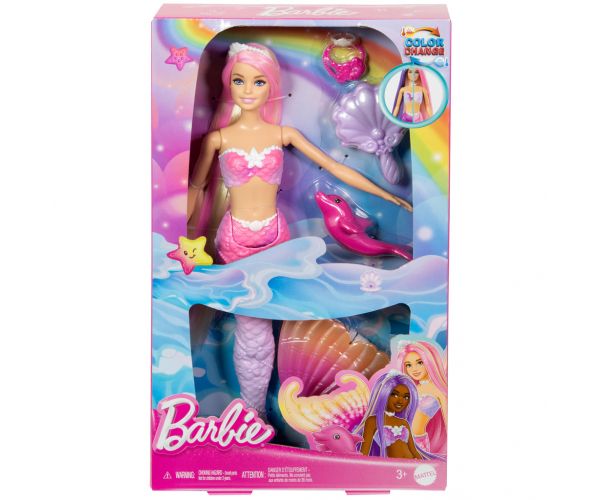 Barbie: Színváltós sellő baba kiegészítőkkel - Mattel