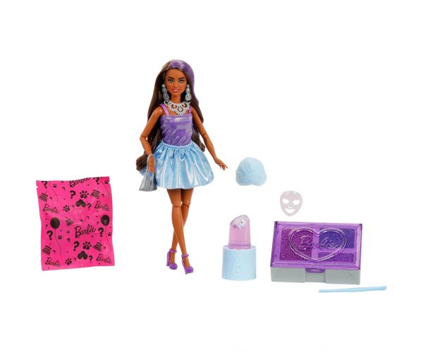 Barbie: Party Reveal meglepetés baba barna hajjal - Mattel