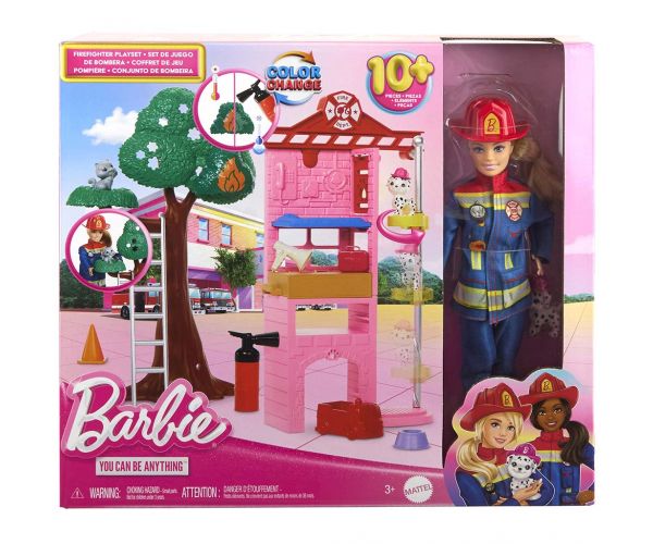 Barbie: Set de joacă stație de pompieri - Mattel