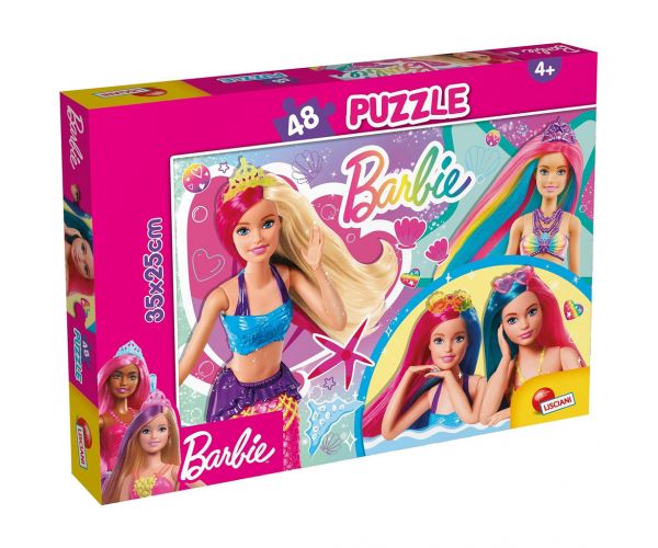 Barbie prieteni sirenă magici, puzzle de 48 piese, 35x25cm - Lisciani