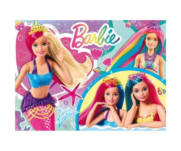 Barbie prieteni sirenă magici, puzzle de 48 piese, 35x25cm - Lisciani