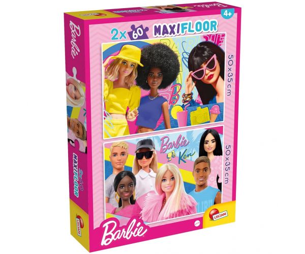 Barbie și prietenii ei puzzle maxi de podea 2x60 piese 50x35cm - Lisciani