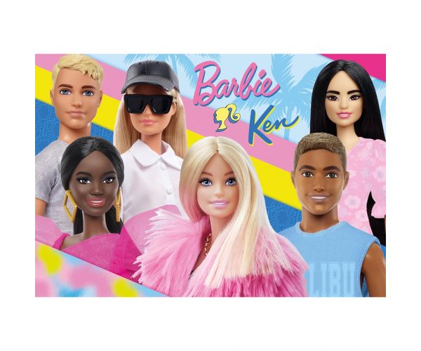 Barbie și prietenii ei puzzle maxi de podea 2x60 piese 50x35cm - Lisciani